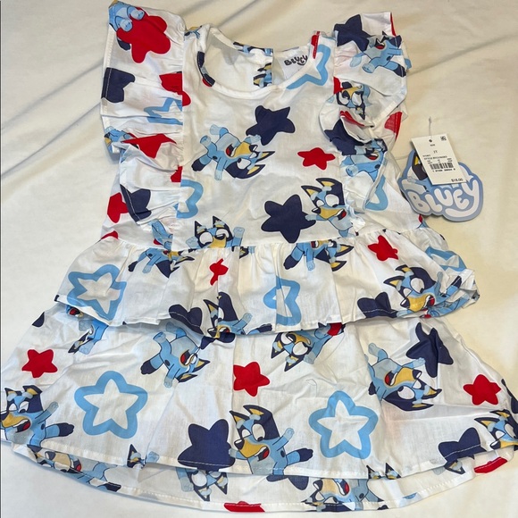 bluey Other - Bluey Kids top and skirt with Star Pattern